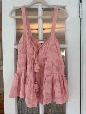 Pink Tassel Tiered Top